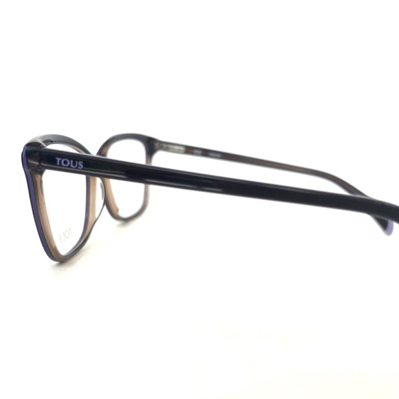 TOUS Eyeglasses VTOA35 Color 0D90 Dark Brown with Purple Accents Size 54 16 135 - Picture 8 of 12